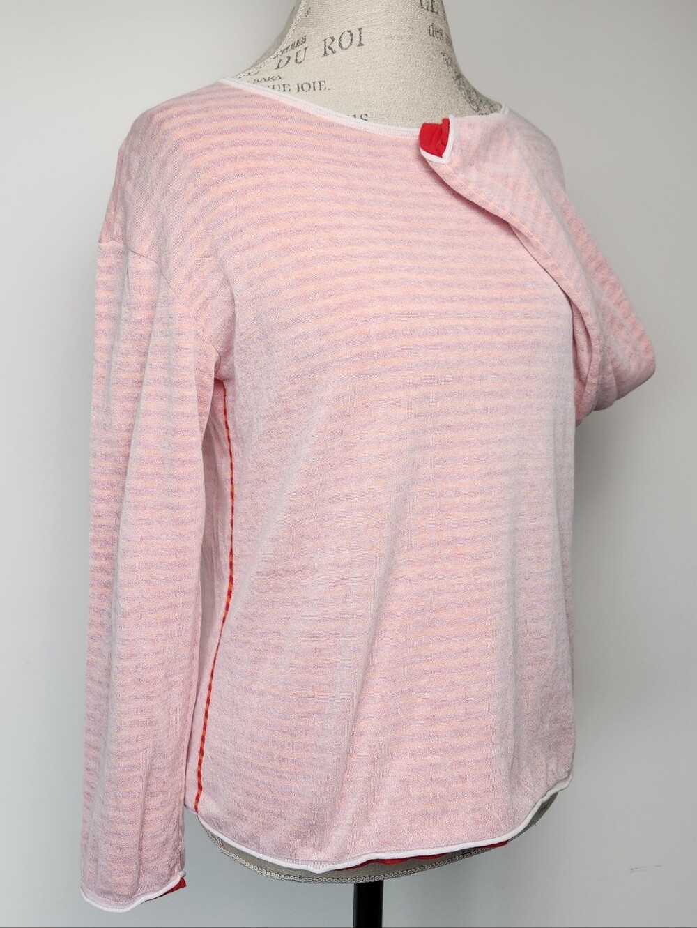 Long Sleeve Cotton Stripe Knit Polo Shirt